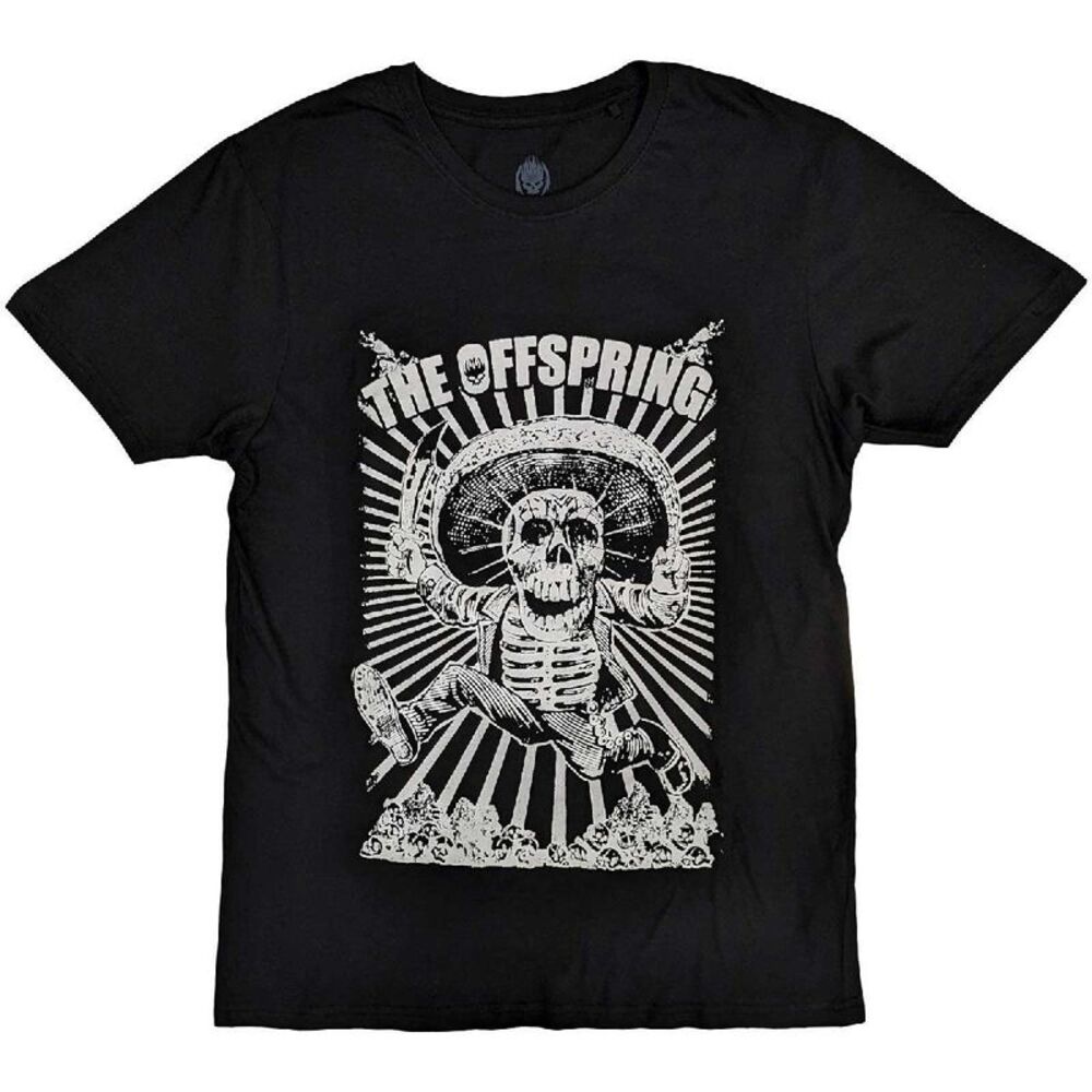The Offspring Unisex Adult Jumping Skeleton T-Shirt / Black